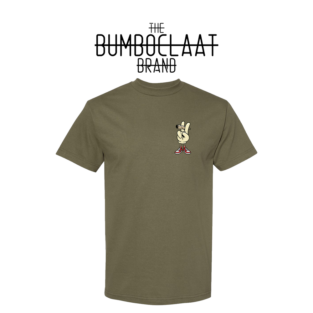 Military Green spliff hand t-shirt